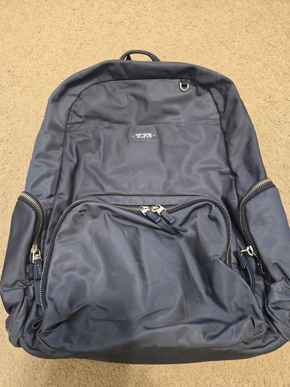 Tumi Women Voyageur Navy 16"  Backpack. Blue with Gold Accents.